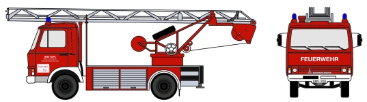 Loewe 4111 - H0 - Iveco Magirus Zeta  90M5 - DL18 Feuerwehr Diez / Holzappel